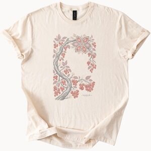 Botanical Berry Branch Graphic Tee Ornate Nature Art